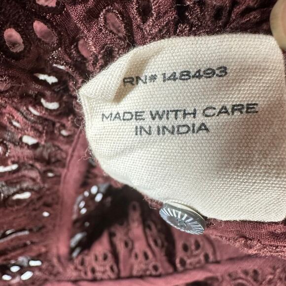 Doen Floryn Romantic Lace Eyelet Top Antique Walnut Size XL - Picture 6 of 15